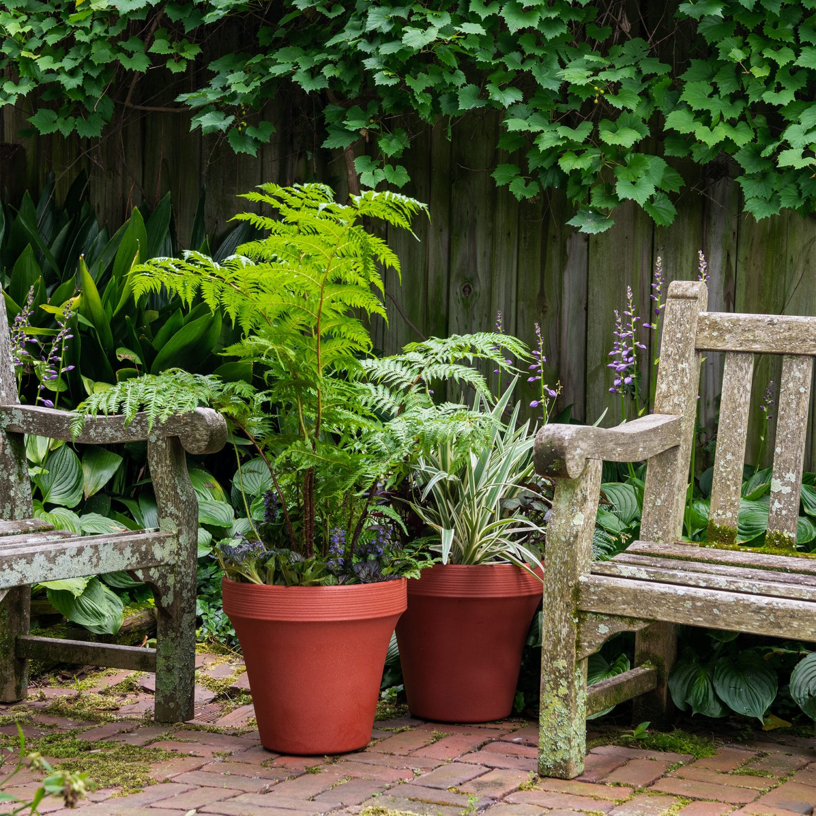 garden benches with ridge planters