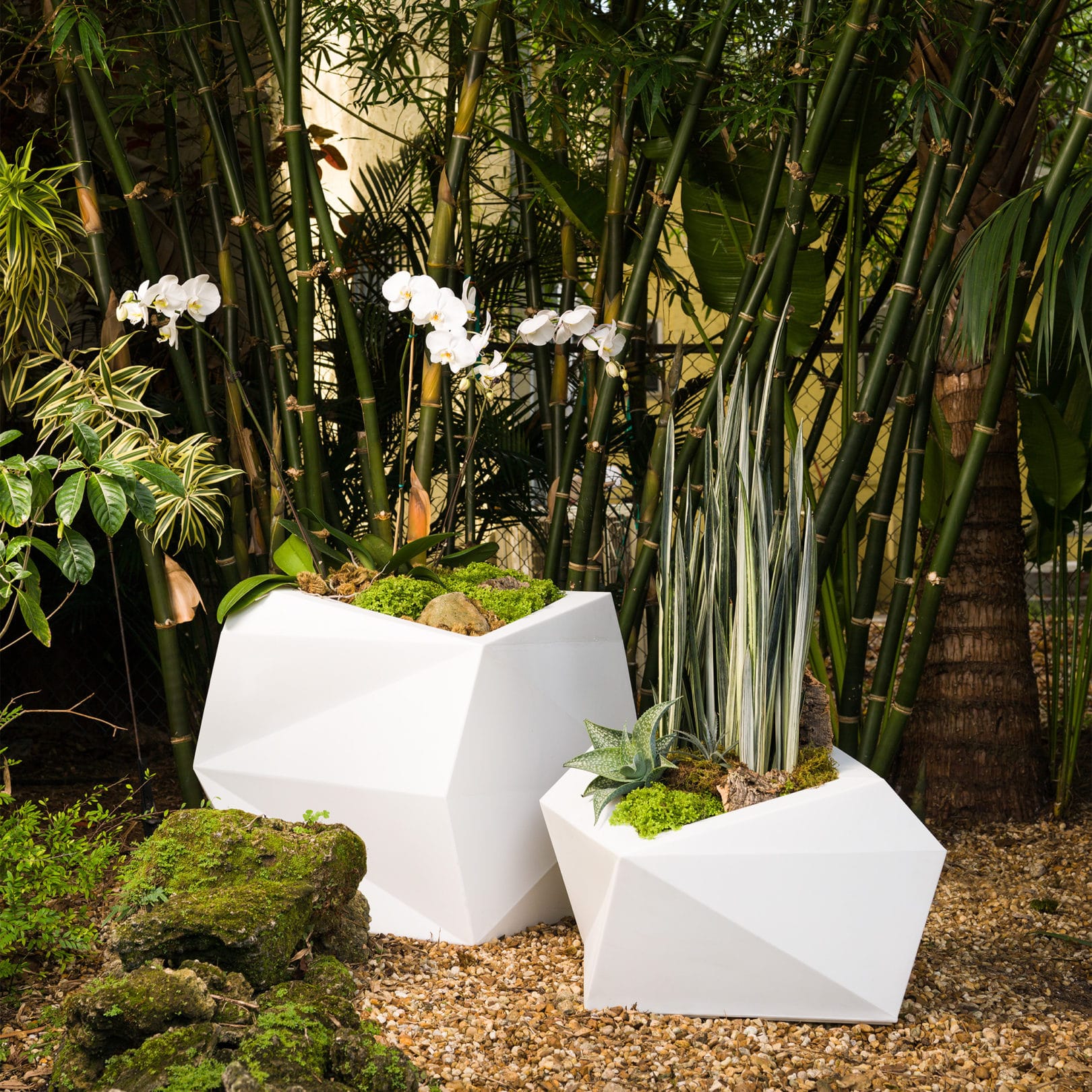 Garden with Origami Planters