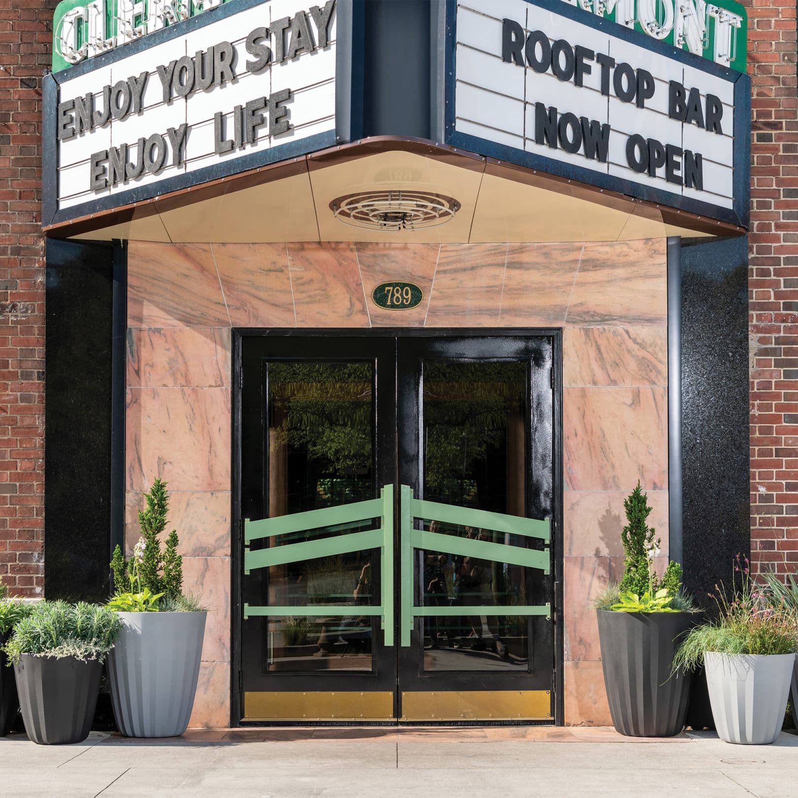 Hotel Entrance with Pleat Planters