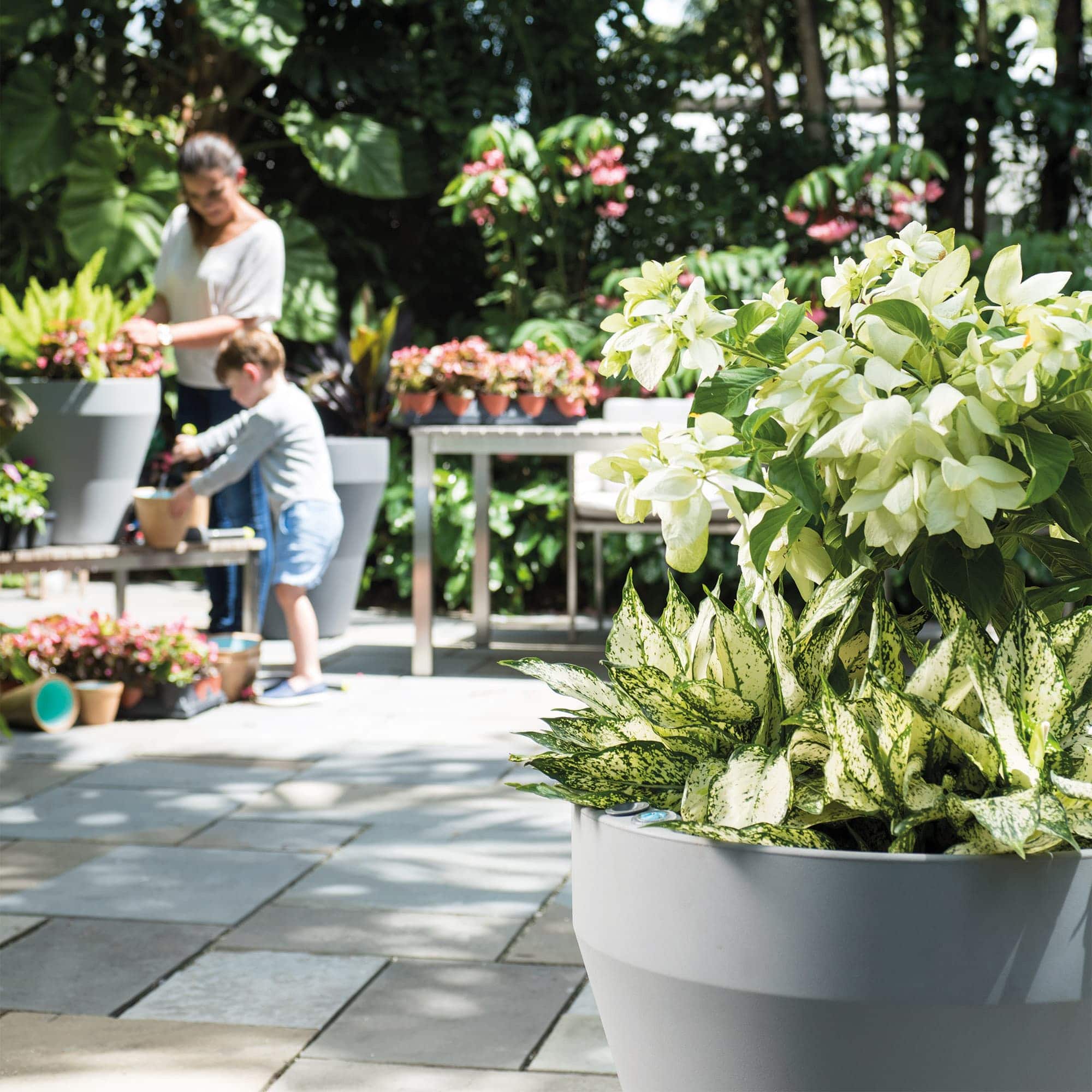 Mother and Child with Rim Planters